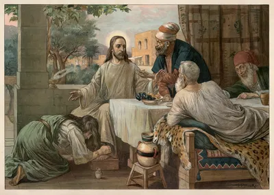 The penitent sinner. by Carl Schmauk, 1908 — digital art print download