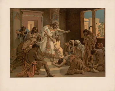 Joseph reveals himself to his brothers by Ernst Pessler, 1893 — digital art print download