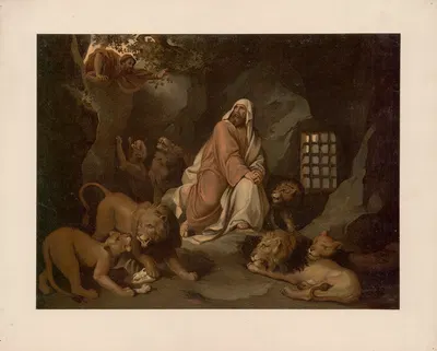 Daniel in the lion's den by Ernst Pessler, 1893 — digital art print download