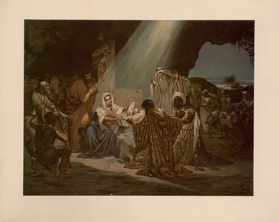 The Birth of Jesus by Ernst Pessler, 1893 — digital art print download