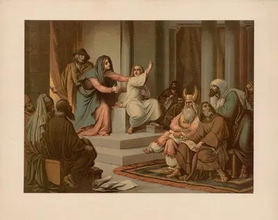 Jesus at age 12 in the temple by Ernst Pessler, 1893 — digital art print download