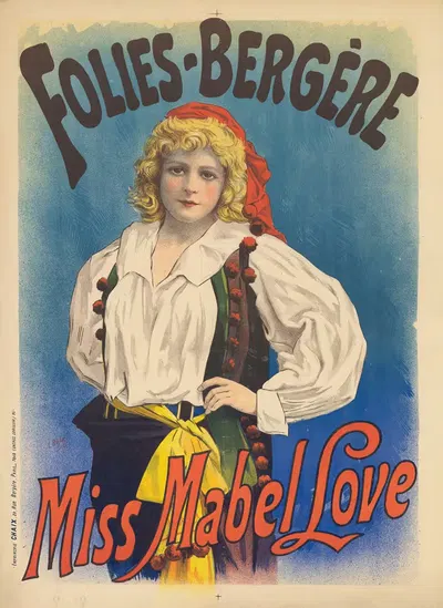 Folies-Bergère. Miss Mabel Love by Lucien Baylac, 1895 — digital art print download