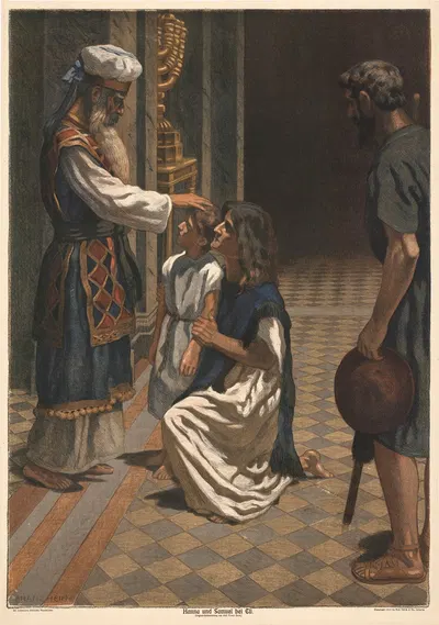 Hanna und Samuel bei Eli by Franz Hein, 1910 — digital art print download