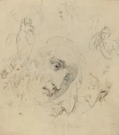 Figure Studies by Джон Гамильтон Мортимер — digital art print download