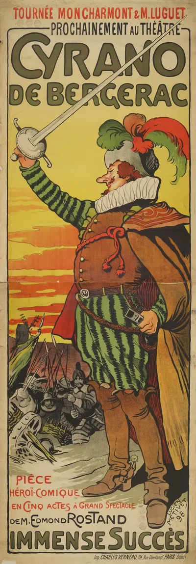Tournée Mon Charmont & M. Luguet Prochainement au Théâtre Cyrano de Bergerac by Люсьен Метиве, 1898 — digital art print…