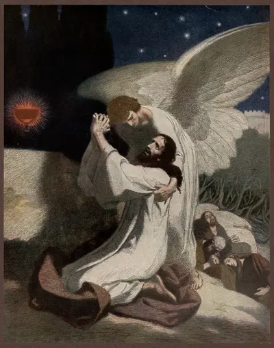 In the Garden of Gethsemane by Gebhard Fugel, 1911 — digital art print download