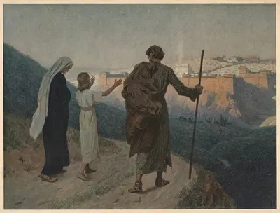 Jesus with his parents sees Jerusalem by Gebhard Fugel, 1932 — digital art print download