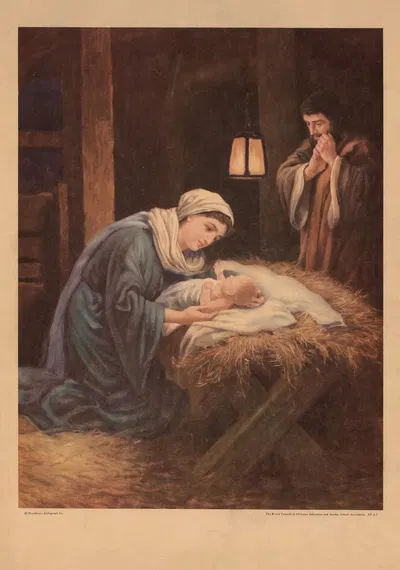 The birth of Jesus by Gebhard Fugel, 1931 — digital art print download
