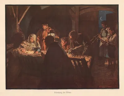 Anbetung der Hirten by Ганс Лиццманн, 1926 — digital art print download