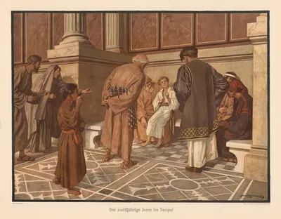 Der Zwölfjährige Jesus im Tempel by Ганс Лиццманн, 1928 — digital art print download