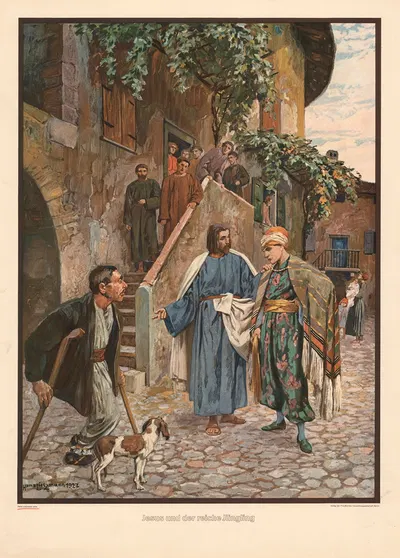 Jesus und der reiche Jüngling by Ганс Лиццманн, 1925 — digital art print download