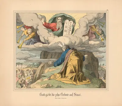 Gott giebt die zehn Gebote auf Sinai by Johann Nepomuk Heinemann — digital art print download