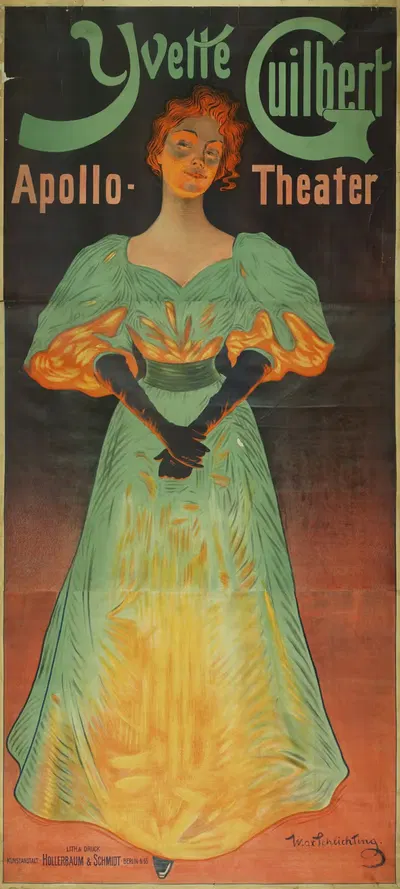 Yvette Guilbert Apollo-Theater by Max Schlichting, 1898 — digital art print download