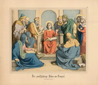 Der zwölfjährige Jesus im Tempel by Johann Nepomuk Heinemann — digital art print download