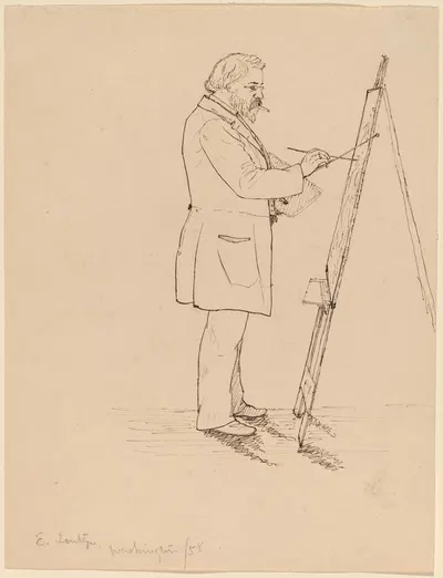 Sketching – Emanuel Leutze by John Quincy Adams Ward, 1858 — digital art print download
