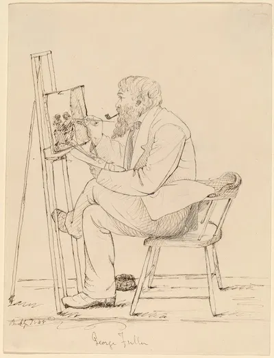 Sketching – George Fuller by John Quincy Adams Ward, 1858 — digital art print download