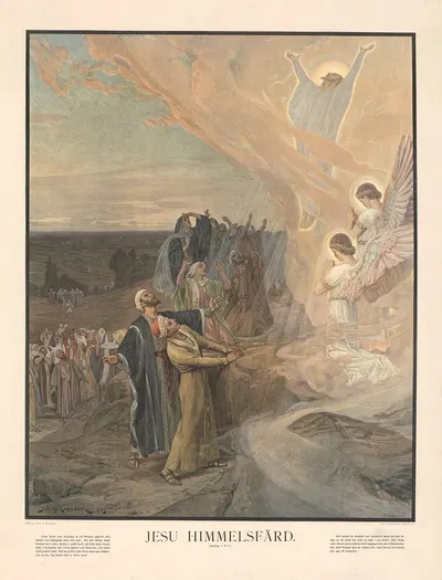 Jesu Himmelsfärd by Julius Kronberg, 1903 — digital art print download