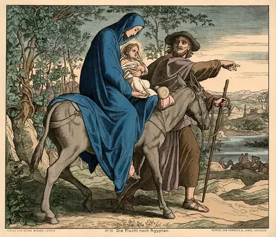 Die flucht nach Ägypten (The flight to Egypt) by Julius Schnorr von Carolsfeld, 1888 — digital art print download