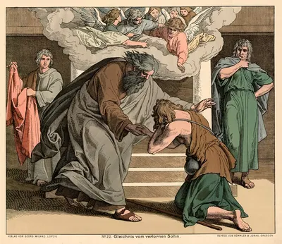 Glejchnjs vom verlorene Sohn (The parable of the Prodigal Son) by Julius Schnorr von Carolsfeld, 1888 — digital art print…