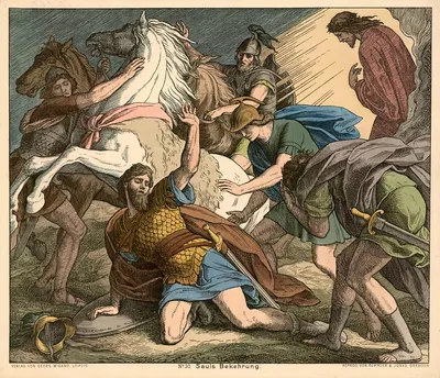 Sauls Bekehrung (Saul's conversion) by Julius Schnorr von Carolsfeld, 1888 — digital art print download