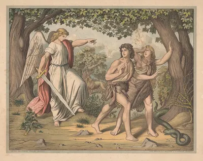 The Expulsion from Paradise by Lith. Anstalt v. Müller & Eismann, 1910 — digital art print download