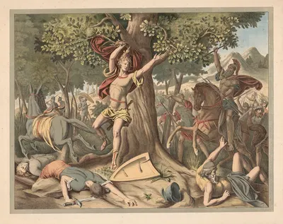 Absalon's death by Lith. Anstalt v. Müller & Eismann — digital art print download
