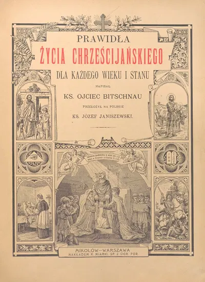 Prawidła życia chrześcijańskiego – title page by Otto Bitschnau, 1912 — digital art print download