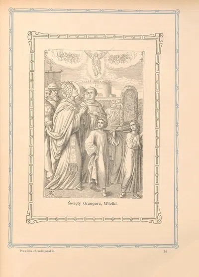 Święty Grzegorz, Wielki by Otto Bitschnau, 1912 — digital art print download