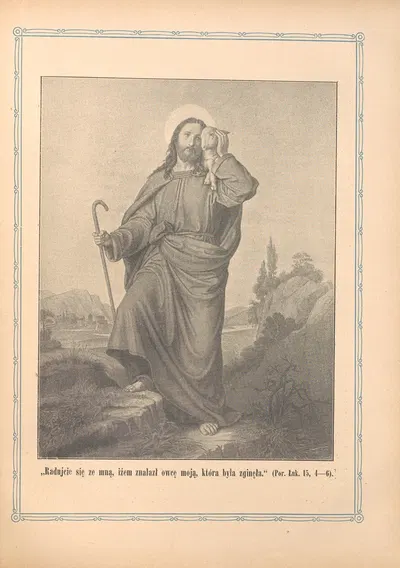 Radlijcie się ze mną, iźem znalazł owcę moją, która była zginęła by Otto Bitschnau, 1912 — digital art…