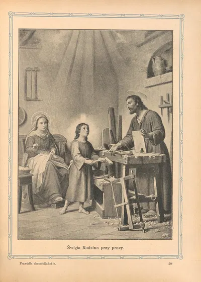 Święta Rodzina przy pracy by Otto Bitschnau, 1912 — digital art print download
