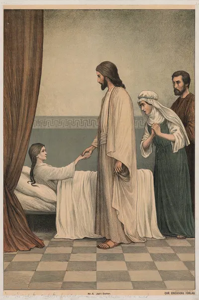 Jarius's daughter wakes up by Poul Steffensen, 1913 — digital art print download