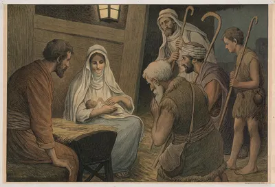 The Adoration of the Shepherds by Poul Steffensen, 1913 — digital art print download
