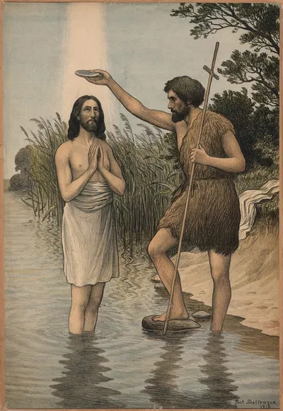 The Baptism of Jesus by Poul Steffensen, 1913 — digital art print download