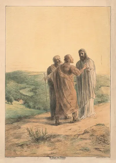 Die Jünger von Emmaus by Вильгельм Штайнхаузен, 1910 — digital art print download
