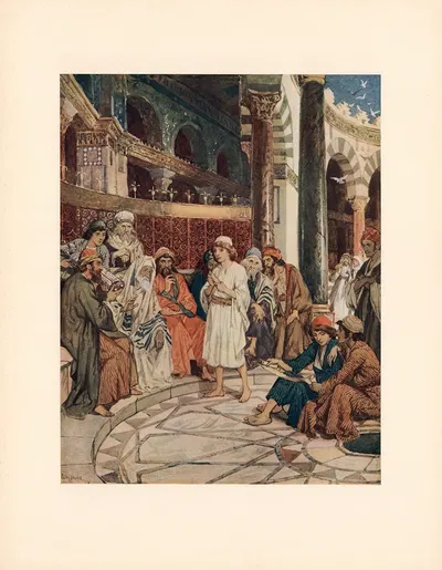 Jesus in the Temple both hearing and answering Questions by William Hole — digital art print download