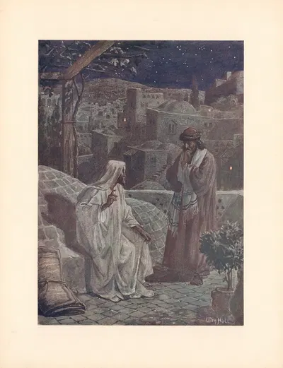 Nicodemus comes to Jesus by night by William Hole — digital art print download