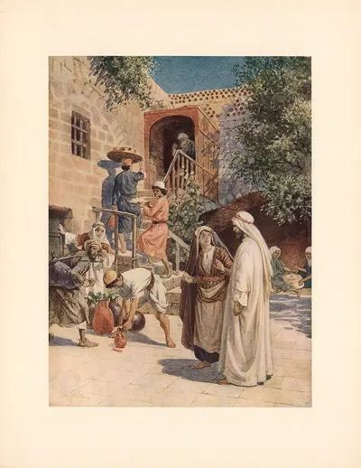 The Marriage in Cana of Galilee. Jesus turns Water into Wine by William Hole — digital art print download