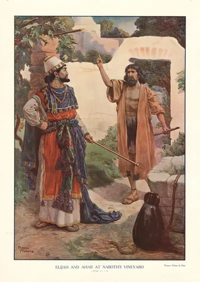 Elijah and Ahab at the Naboth's Vineyard by Frank Adams, 1904 — digital art print download