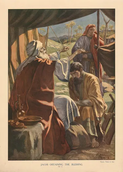 Jacob obtaining the Blessing by Frank Adams, 1904 — digital art print download