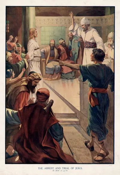 The Arrest and Trial of Jesus by Frank Adams, 1906 — digital art print download