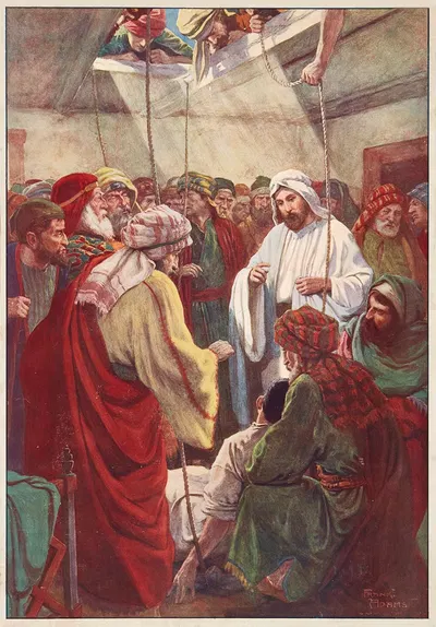 The man with the Four Friends by Frank Adams, 1910 — digital art print download