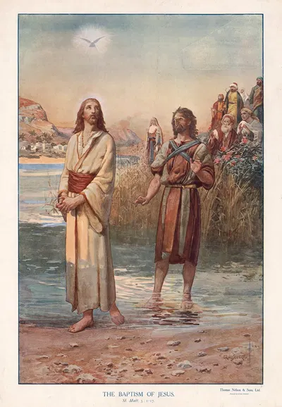 The baptism of Jesus by Robert Payton Reid, 1904 — digital art print download