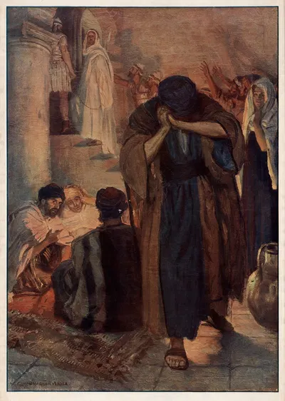 Jesus and Peter by Simon Harmon Vedder, 1906 — digital art print download