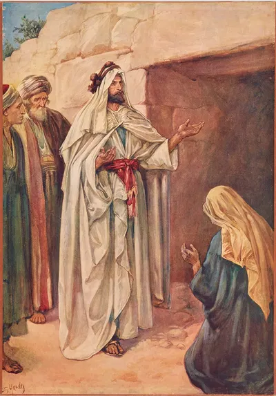 At the Tomb of Lazarus by Thomas Nelson & Sons, 1910 — digital art print download