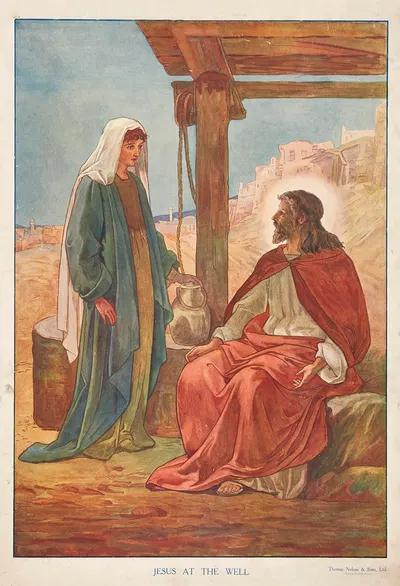 Jesus at the well by Thomas Nelson & Sons, 1904 — digital art print download