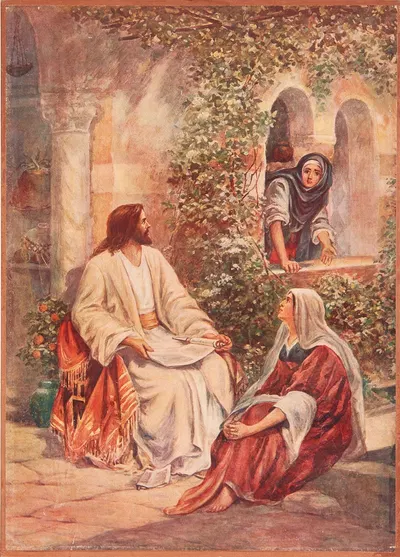 Martha and Mary by Thomas Nelson & Sons, 1910 — digital art print download