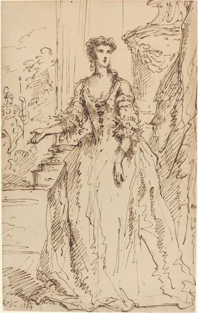 Portrait of a Standing Lady by John Vanderbank, 1734 — digital art print download