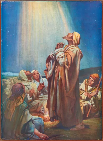 The shepherds in the field by Thomas Nelson & Sons, 1904 — digital art print download