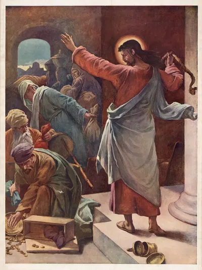 The Cleansing of the Temple by Thomas Nelson & Sons, 1904 — digital art print download