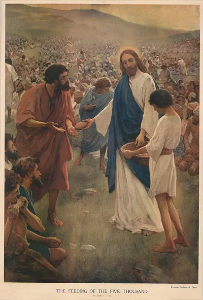 The Feeding of the Five Thousand by Thomas Nelson & Sons, 1904 — digital art print download